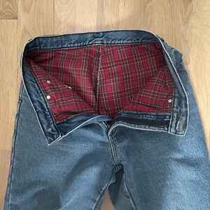 LL Bean flannel lined jeans 8R